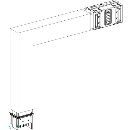 Picture of Elbow, Canalis KSA630, aluminium, 500/630A, sides A/B made to measure, to go downward, 3L+N+PE, white RAL9001
