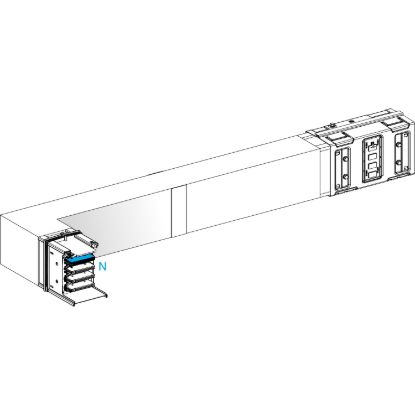 Picture of Elbow, Canalis KSA630, aluminium, 500/630A, side A made to measure with fire barrier, turns left, 3L+N+PE, white RAL9001