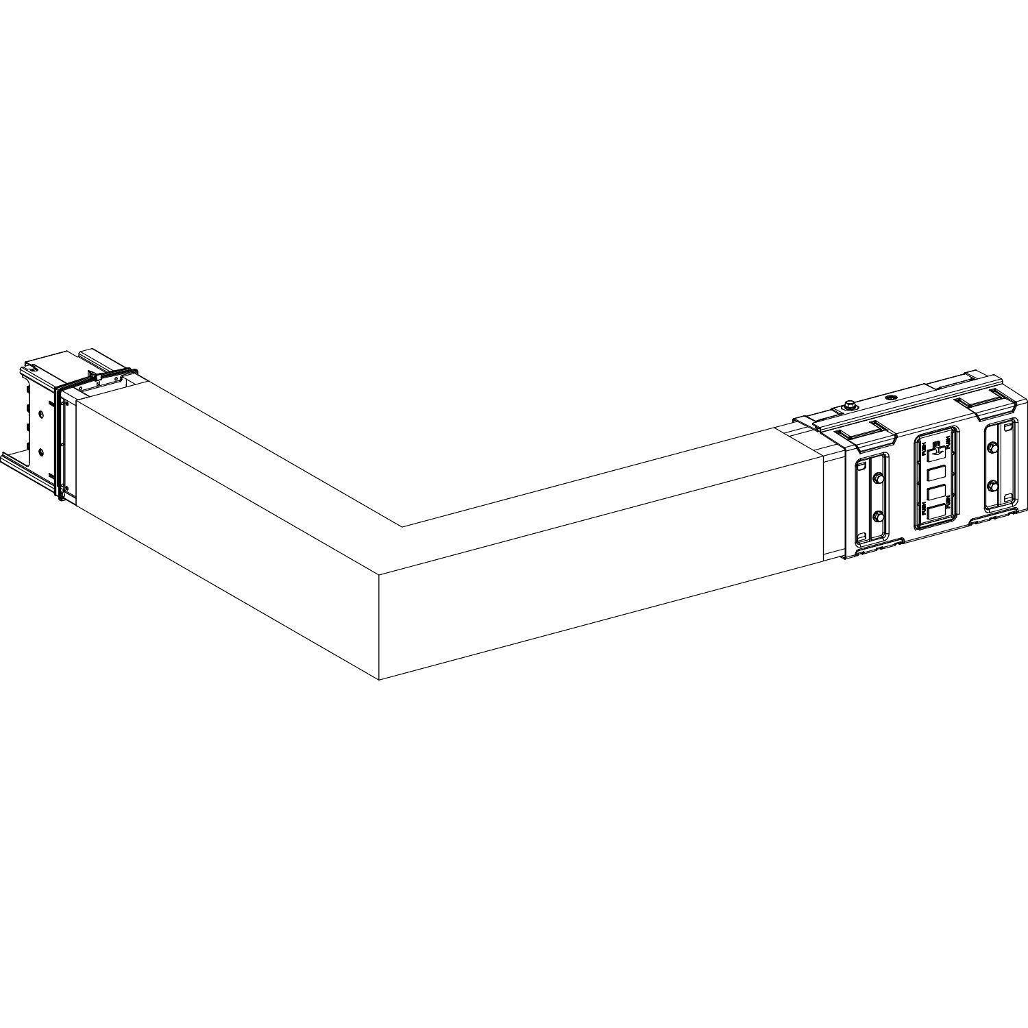 Picture of Elbow, Canalis KSA630, aluminium, 500/630A, sides A/B made to measure, turns right/left, 3L+N+PE, white RAL9001