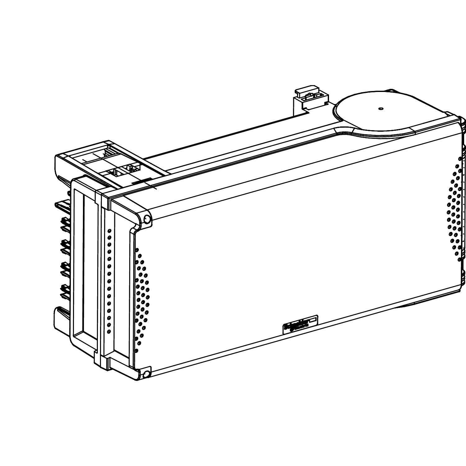 Picture of Tap off unit, Canalis KS 100A to 1000A, with fuse holder, 100A, NF 22x58mm fuses not supplied, 3L+PEN, IP55, RAL9001