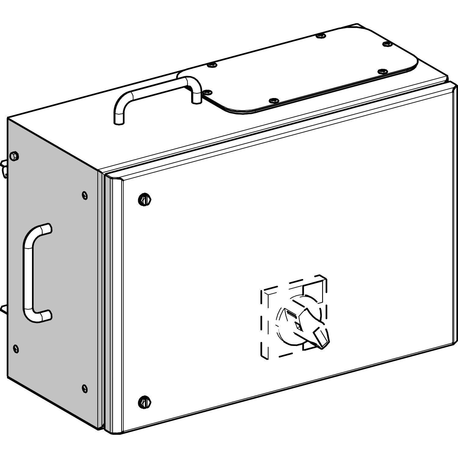 Picture of Tap off unit, Canalis KS 100A to 1000A, for ComPact NG125 with rotary handle, 160A, 13x18 modules, 3L+PEN, ,IP55,RAL9001