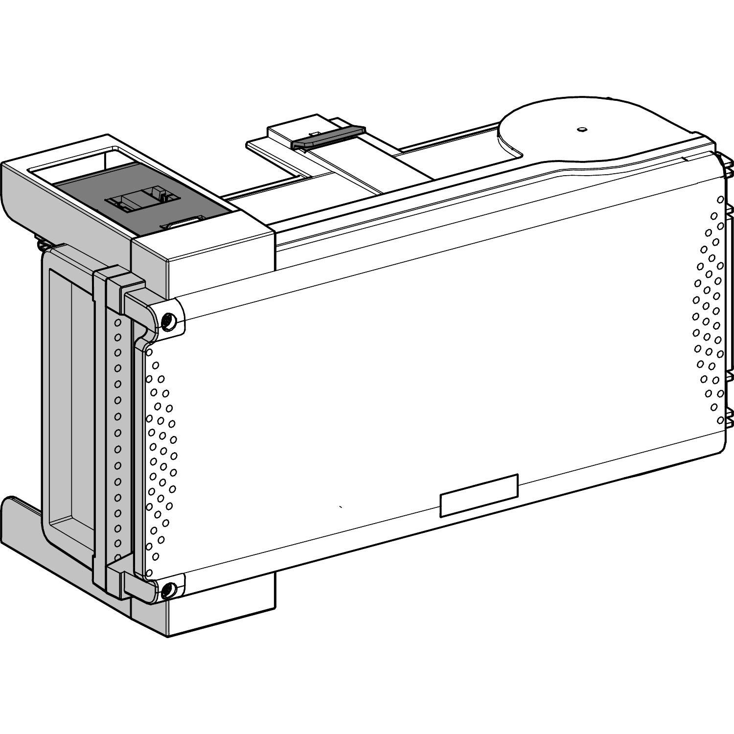 Picture of Tap off unit, Canalis KS 100A to 1000A, with fuse holder, 25A, DZ fuses not supplied, 3L+PEN, IP55, RAL9001