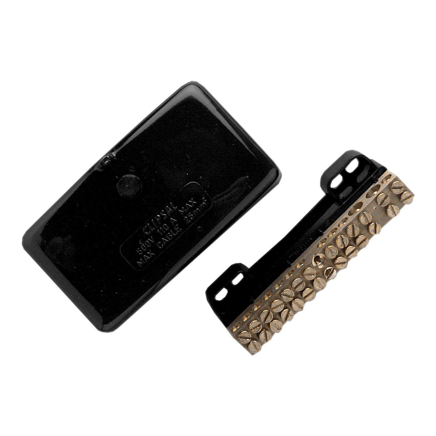 Picture of Maxi Neutral link, Clipsal - Max 4, 110 A 500 V 13 hole with cover front wiring Black