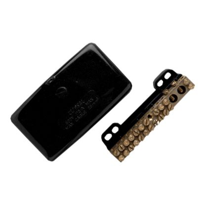 Picture of Maxi Neutral link, Clipsal - Max 4, 110 A 500 V 13 hole with cover back wiring Black