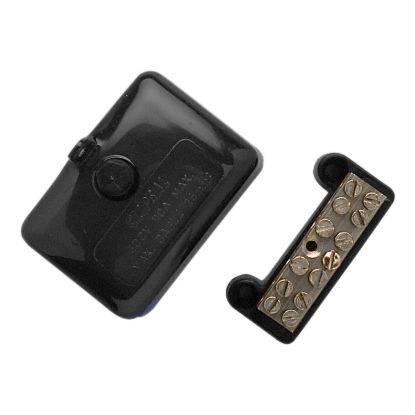 Picture of Mini Neutral link, Clipsal - Max 4, 110 A 500 V 6 hole with cover Black