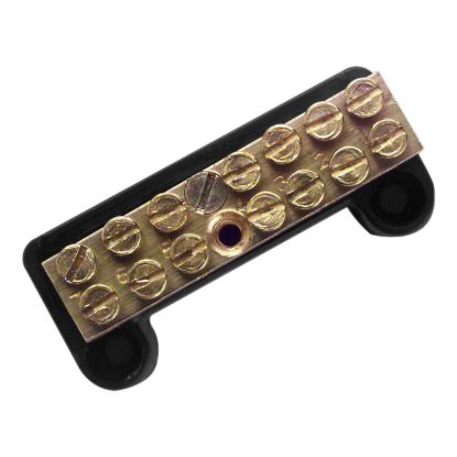 Picture of Mini Neutral link, Clipsal - Max 4, 100 A 500 V 7 hole less cover front wiring Black