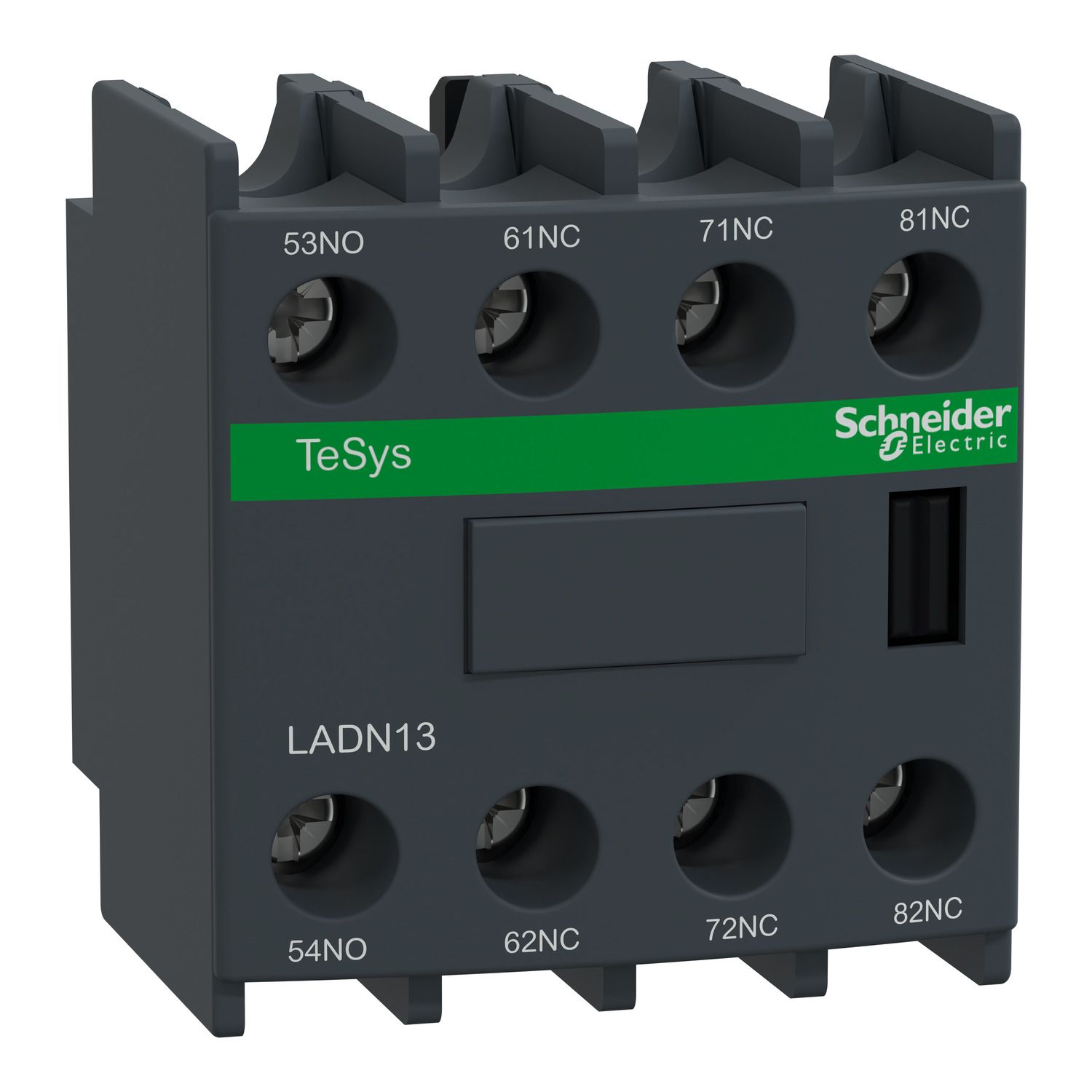 Picture of Auxiliary Contact Block, TeSys D, TeSys Deca, 1NO + 3NC, front mounting, screw clamp terminals