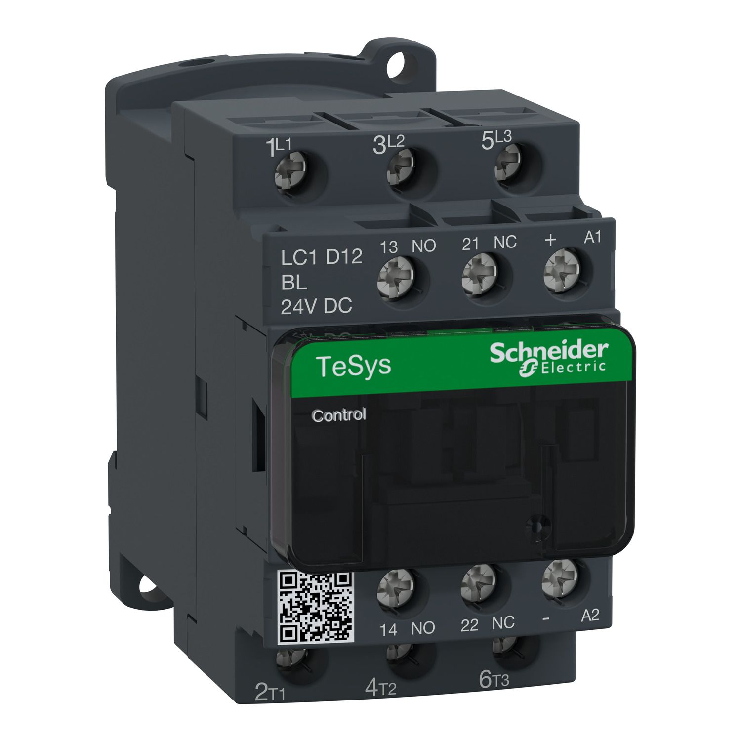 Picture of Contactor, TeSys D, 3P(3 NO), AC-3/AC-3e, 0 to 440V, 12A, 24VDC low consumption coil