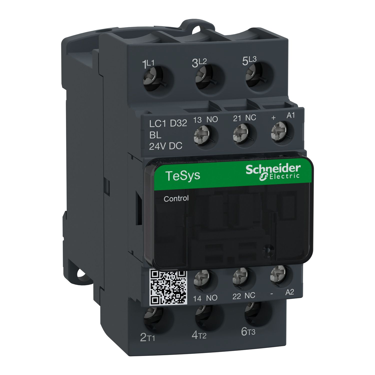 Picture of Contactor, TeSys D, 3P(3 NO), AC-3/AC-3e, 0 to 440V, 32A, 24VDC low consumption coil
