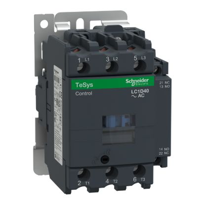Picture of Contactor, TeSys Deca,3P(3NO),AC-3/AC-3e/<=440V 40A,480V AC 60Hz coil, screw clamp terminals