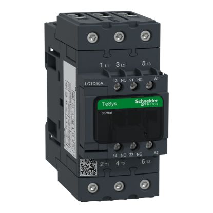 Picture of Contactor, TeSys Deca, 3P(3 NO), AC-3/AC-3e, <=400V, 50A, 127V AC 50/60Hz coil, screw clamp terminals