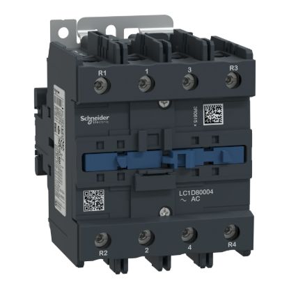 Picture of Contactor, TeSys Deca, 4P(4NO), AC-1, <=440V, 125A, 415V AC 50Hz coil, screw clamp terminal