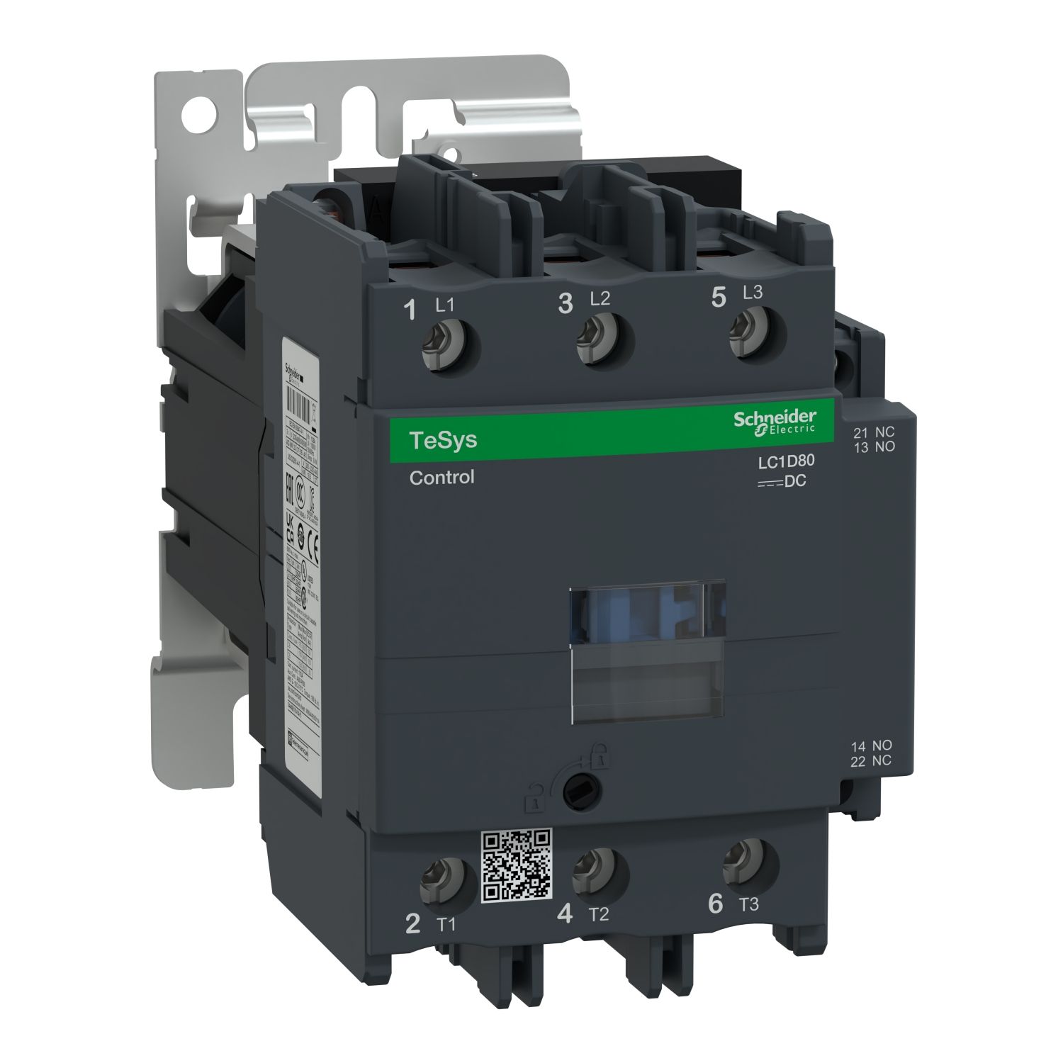 Picture of Contactor, TeSys Deca, 3P(3NO), AC-3/AC-3e, 440V, 80A, 24V DC standard coil, screw clamp terminals