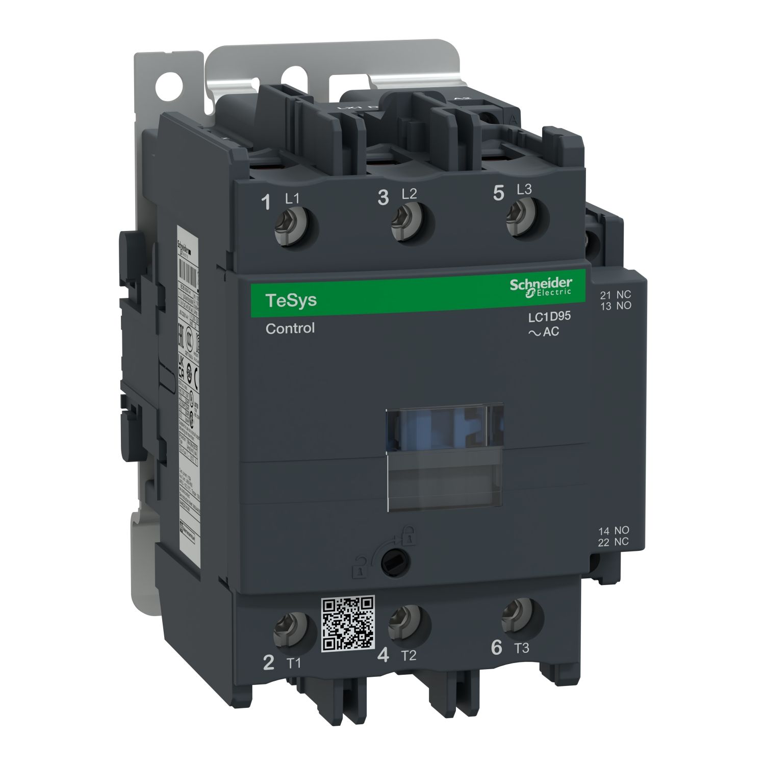 Picture of Contactor, TeSys D, TeSys Deca, 3P(3NO), AC-3/AC-3e, 440V, 95A, 230V AC 50/60Hz coil,screw clamp terminals