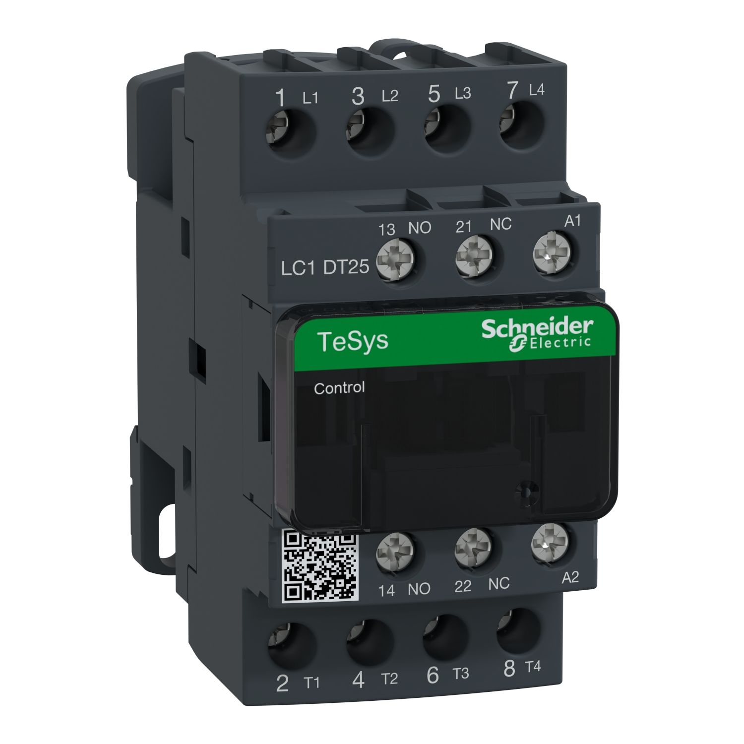 Picture of Contactor, TeSys D, TeSys Deca, 4P(4 NO), AC-1, 0 to 440V, 25A, 24VAC 50/60Hz coil