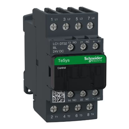 Picture of Contactor, TeSys D, TeSys Deca, 4P(4 NO), AC-1, 0 to 440V, 32A, 24VDC low cons coil
