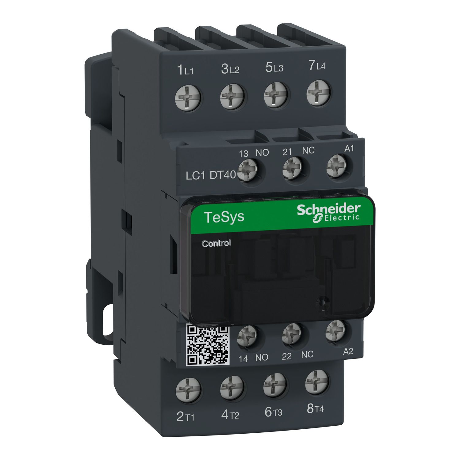 Picture of Contactor, TeSys D, TeSys Deca, 4P(4 NO), AC-1, <= 440V, 40A, 240V AC 50/60Hz coil, screw terminal