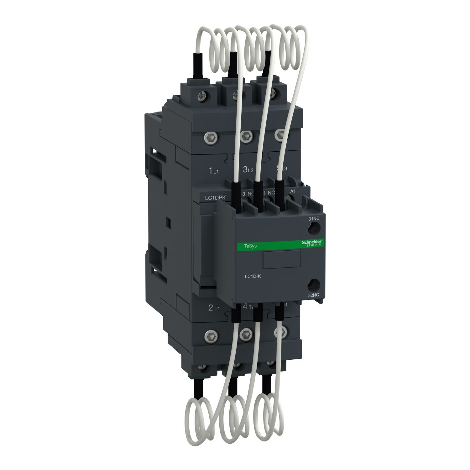 Picture of Capacitor contactor, Tesys Deca, 40kVAR at 400/415V 50Hz, 220V AC 50/60Hz coil, EverLink BTR screw terminals