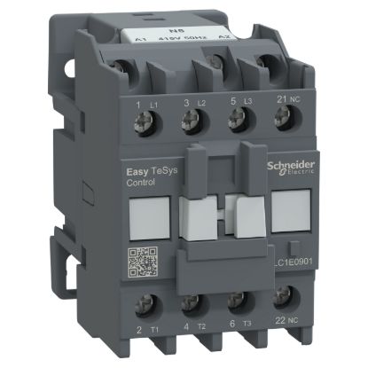 Picture of Contactor,Easy TeSys Control,LC1E,3P(3NO),AC-3,<=440V,9A,415V AC coil,50Hz,1NC auxiliary contact