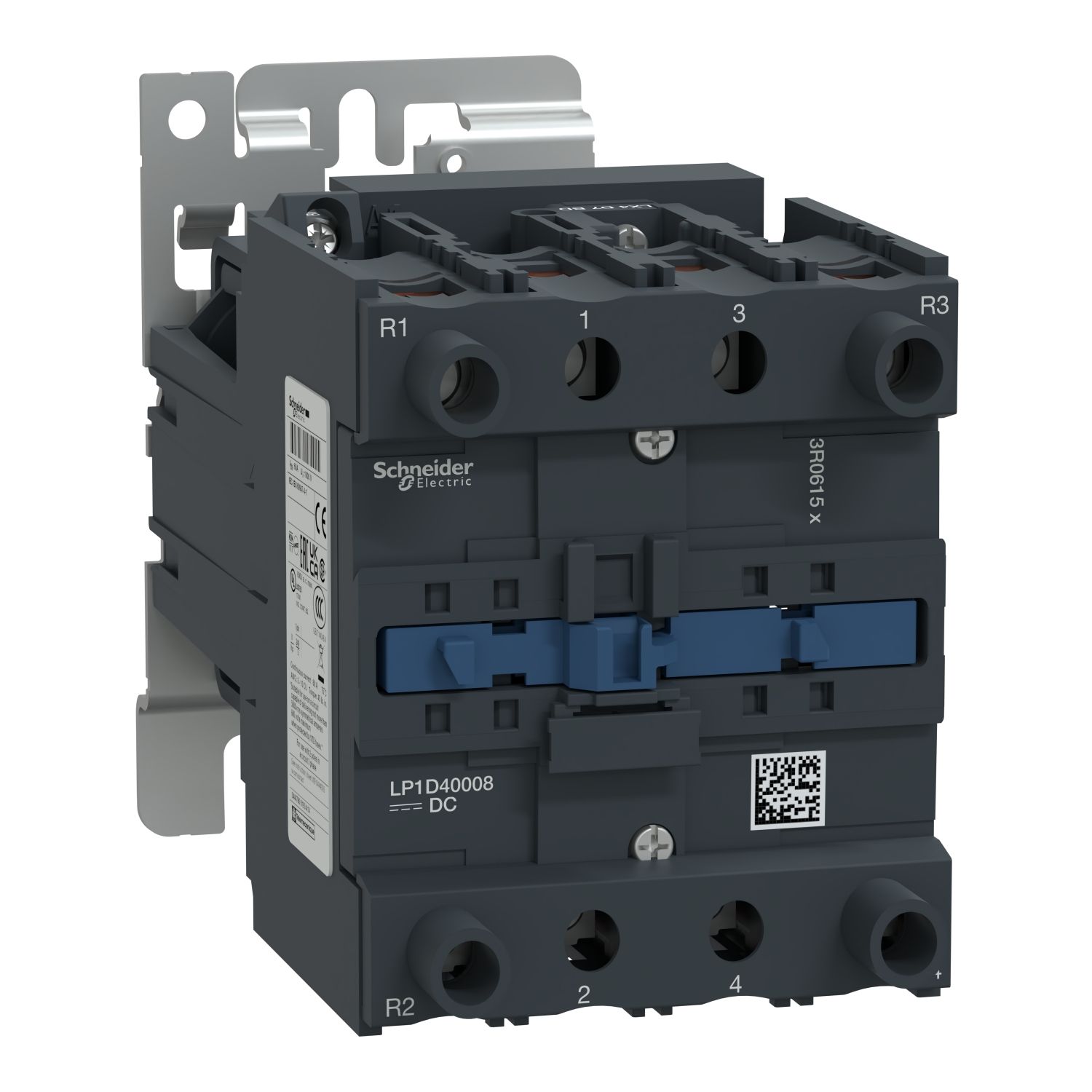 Picture of Contactor, TeSys Deca, 4P(2NO+2NC),AC-1, <=440V, 60A,220V DC coil, screw clamp terminal
