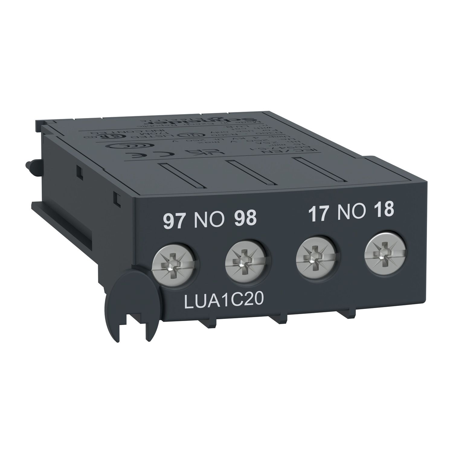 Picture of Auxiliary contact, TeSys Ultra, 2NO, 690VAC/DC, for for Fault signalling, Screw clamp terminals