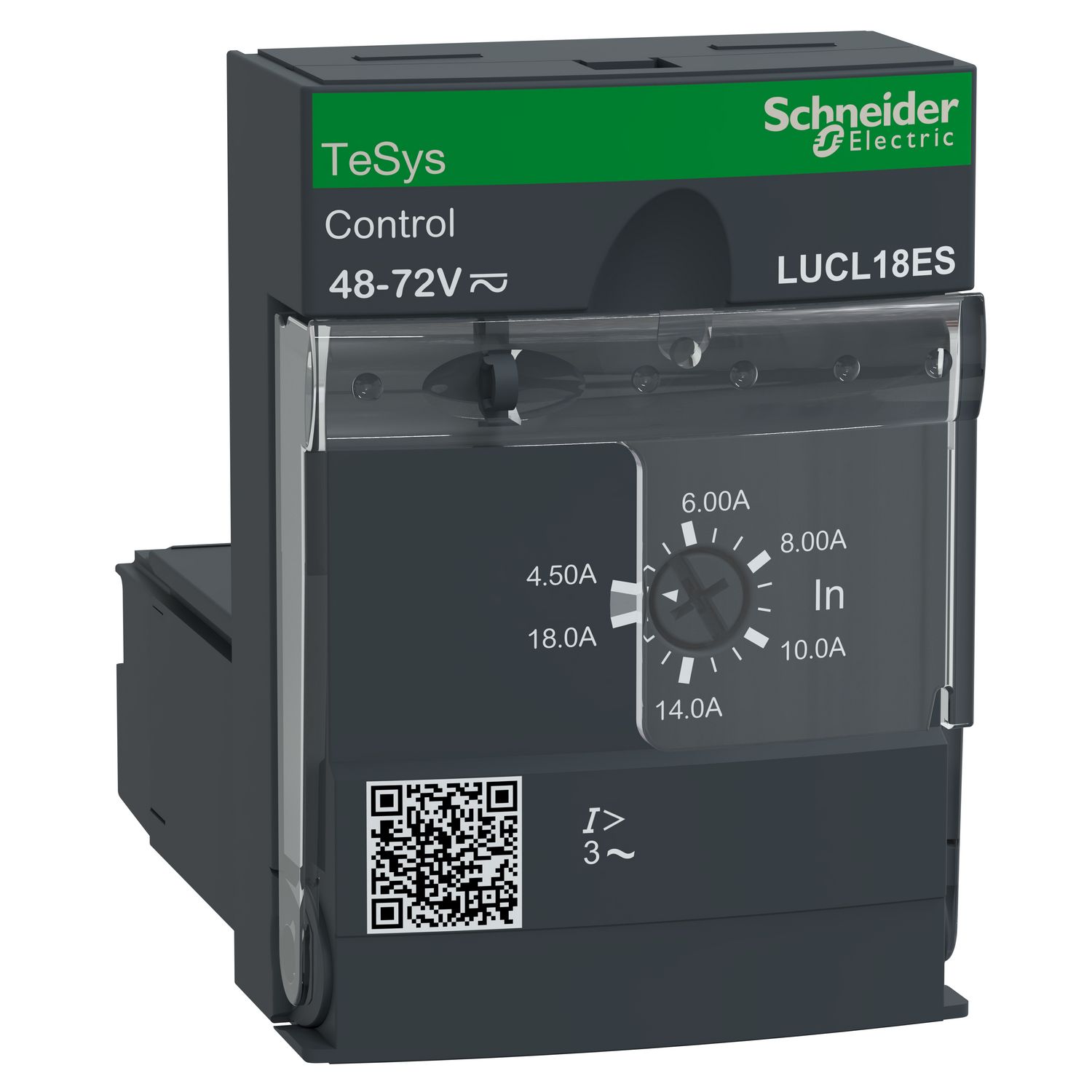 Picture of Standard control unit, TeSys Ultra, 3P, 4.5 to 18A, 690VAC, magnetic protection, 48 to 72VAC/DC coil