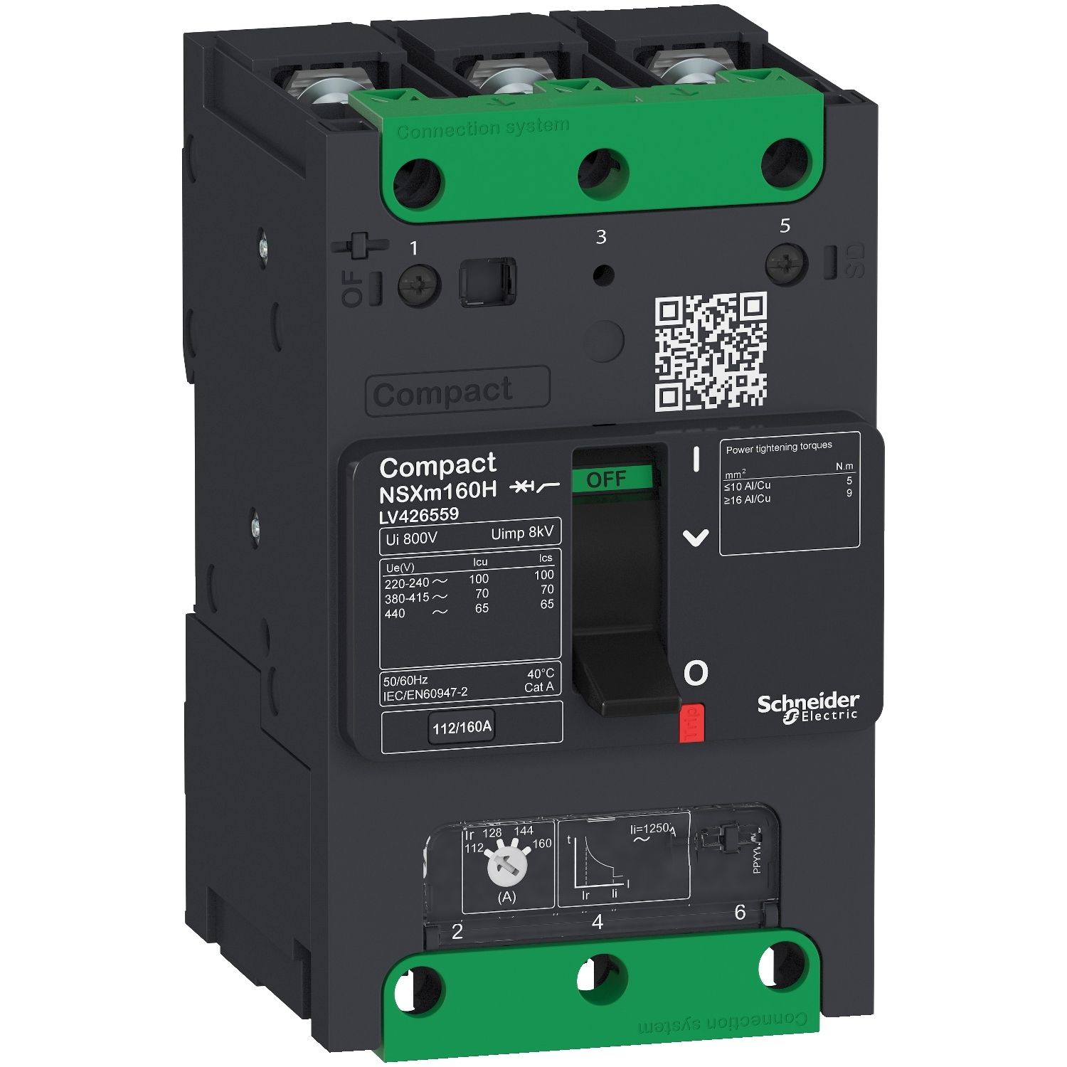 Picture of Breaker NSXm 36kA TM160D 3P busbar