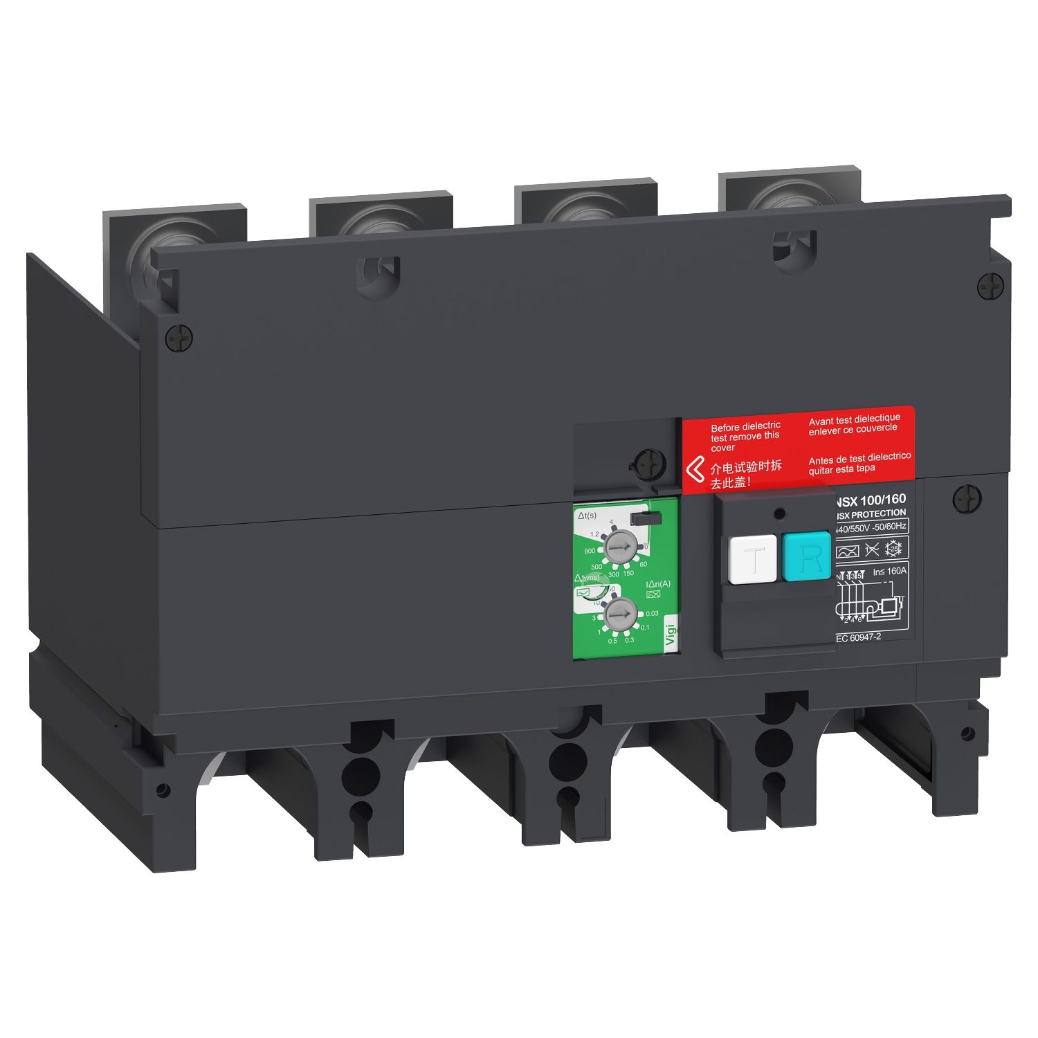 Picture of Earth-leakage add-on protection module VigiPacT, ComPacT NSX 100/160, 440VAC to 550VAC, 30mA to 30A, 4 poles