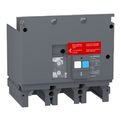 Picture of Earth-leakage add-on protection module, EasyPact CVS 400/630, 200VAC to 440VAC, 30mA to 30A, 3 poles