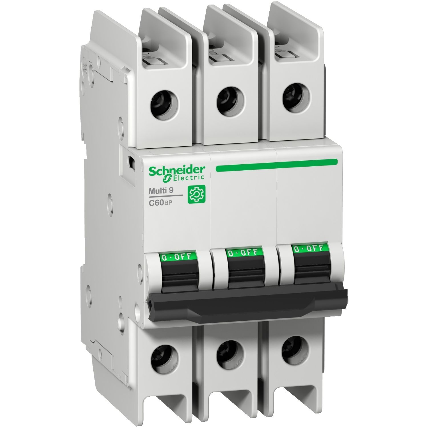 Picture of Miniature circuit breaker (MCB), Multi9 C60BP, 3P, 6A, D curve, 10kA (UL489), 10kA (IEC/EN 60947-2)