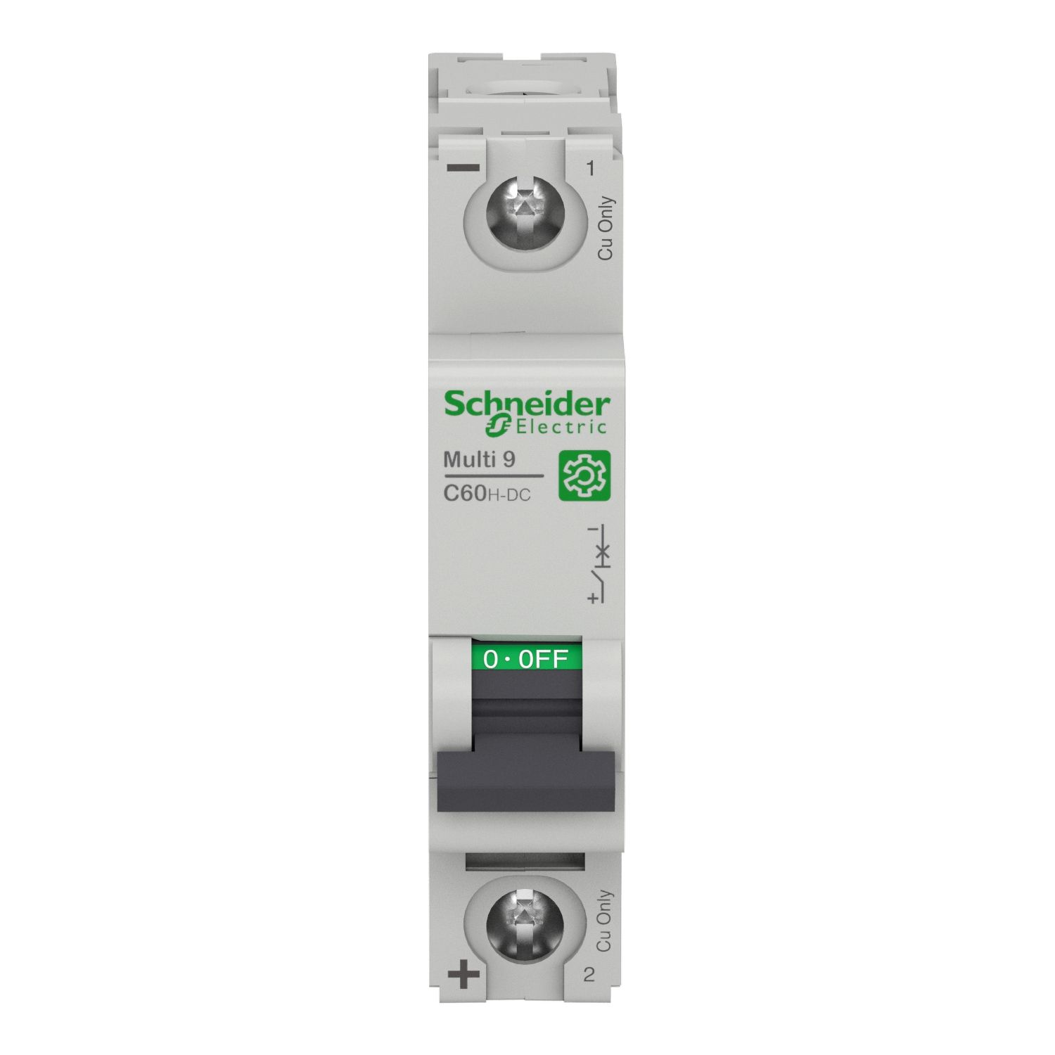 Picture of Miniature circuit breaker (MCB), Multi9 C60H-DC, 1P, 4A, C curve, 5kA (UL 1077), 6kA (IEC/EN 60947-2)