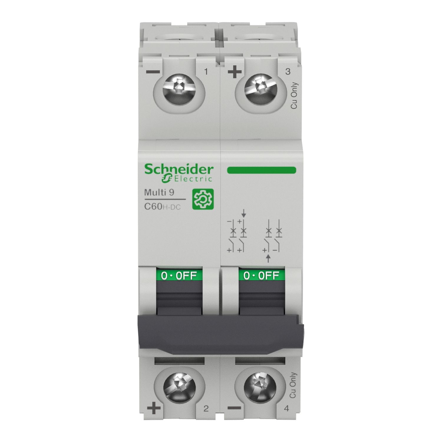 Picture of Miniature circuit breaker (MCB), Multi9 C60H-DC, 2P, 13A, C curve, 5kA (UL1077), 6kA (IEC/EN 60947-2)