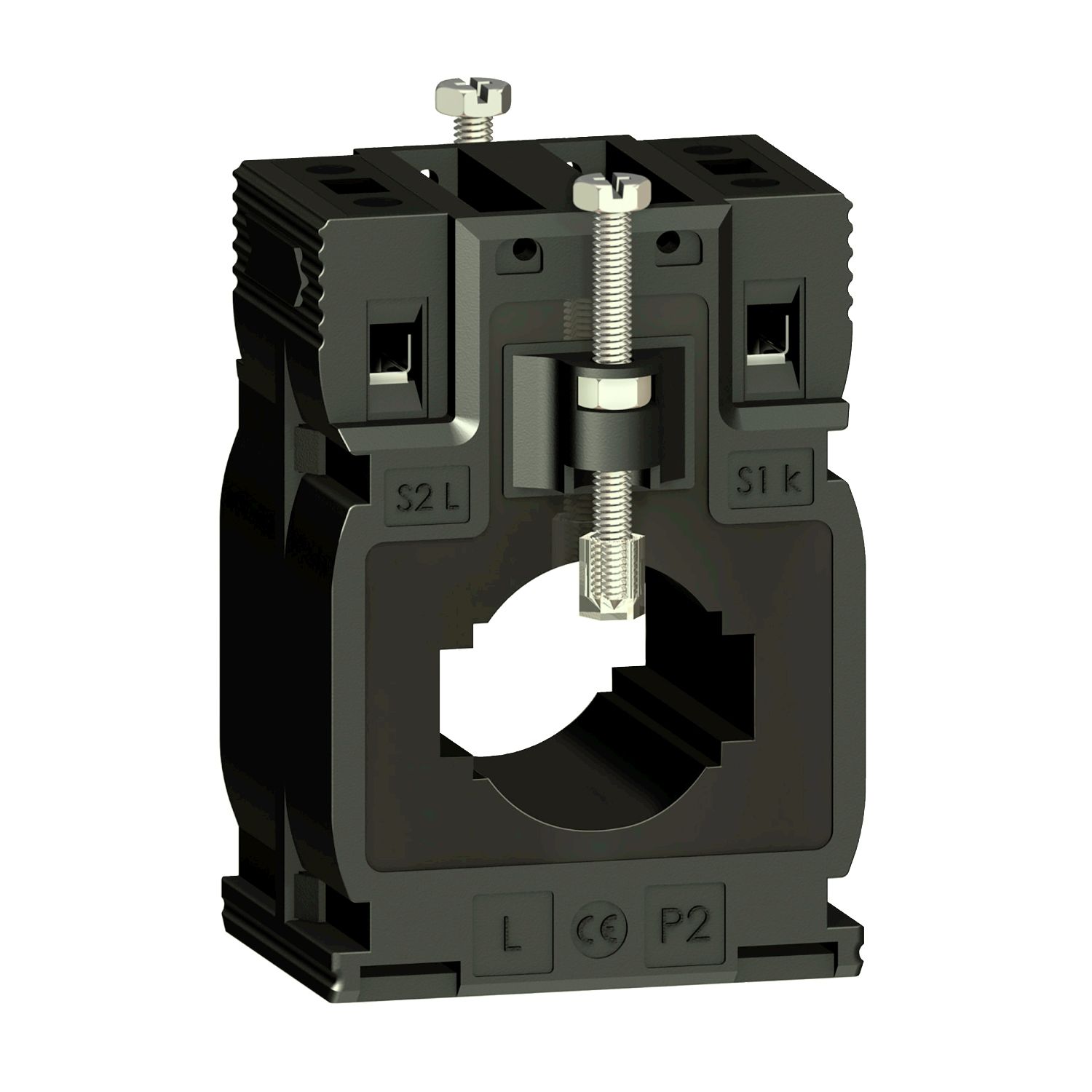 Picture of Current transformer tropicalised, PowerLogic, DIN mount 400 5 cables d. 27 - bars 10x32 15x25