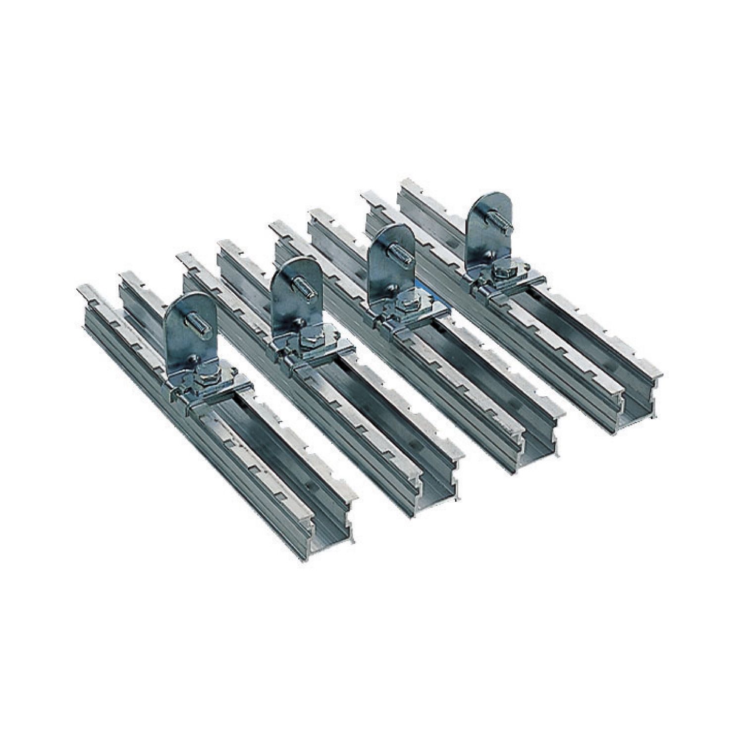 Picture of set of 4 step slides with brackets for adjustment of mount. plate in PLA D420mm