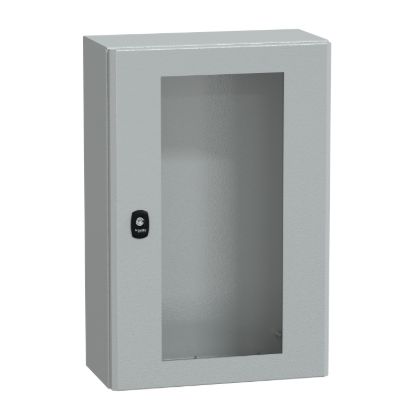 Picture of Wall mounted steel enclosure, PanelSeT S3D, transparent door, without mounting plate, 600x400x200mm, IP66, IK08