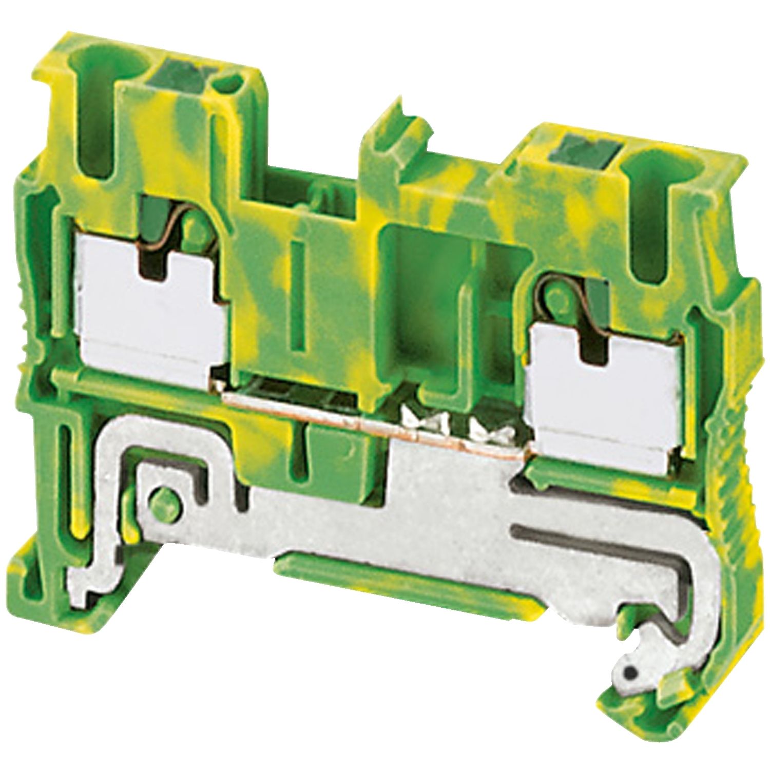 Picture of Terminal block, Linergy TR, push-in type, 2 points, 2.5mm², protective earth, green-yellow, set of 50