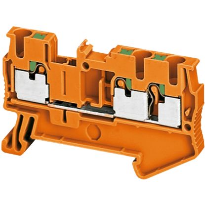 Picture of Terminal block, Linergy TR, push-in type, feed through, 3 points, 2.5mmÂ², orange, set of 50