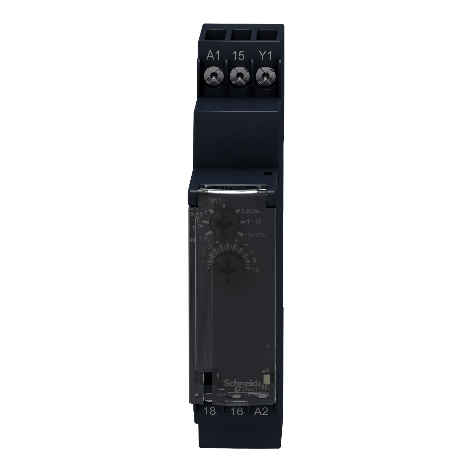 Picture of Modular timing relay, Harmony Timer Relays, 8A, 1CO, 1s..100h, single interval relay, 24V DC 24...240V AC DC