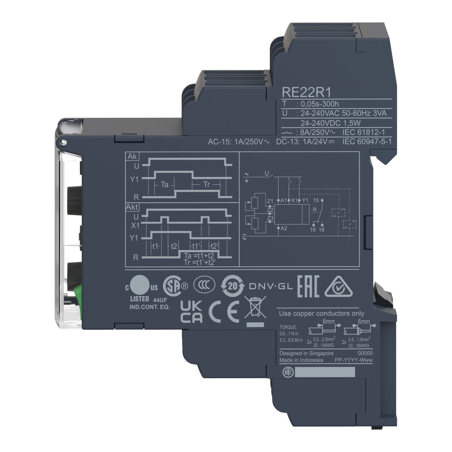 Picture of dual function relay, Harmony Timer Relays, 8A, 1CO, 0.05sâ€¦300h, 24...240V AC DC