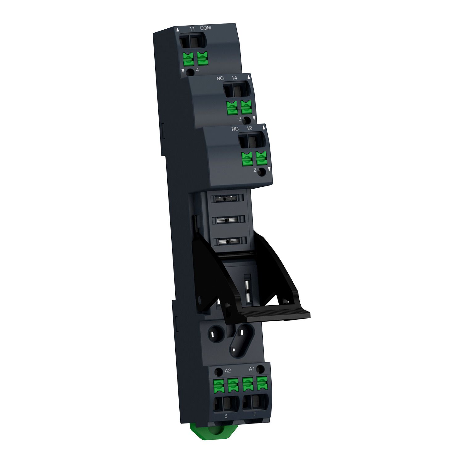 Picture of push in socket with clamp, Harmony Electromechanical Relays, for RXG1 relays, 10A, push in terminals, separate contact