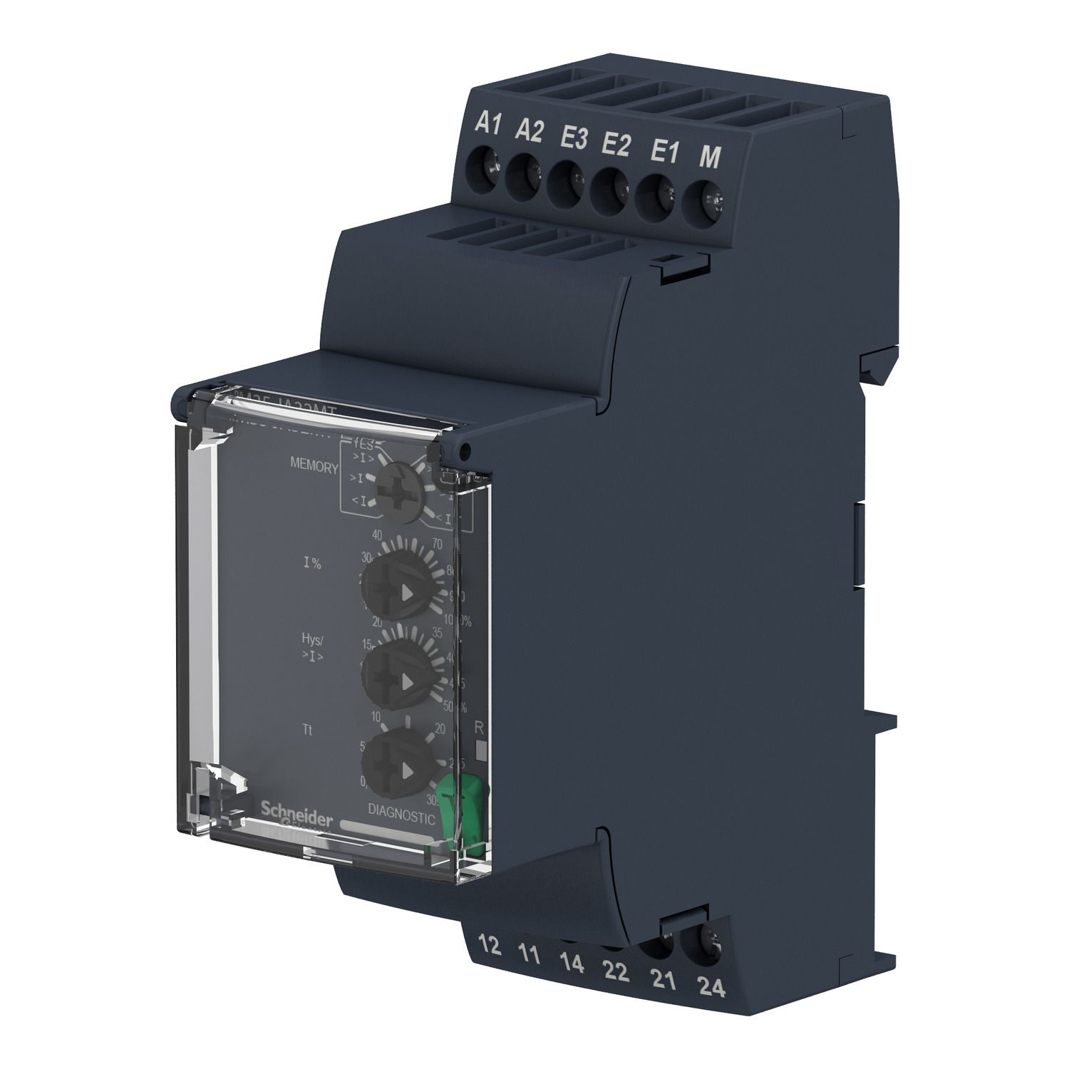 Picture of current control relay, Harmony Control Relays, 8A, 2CO, 150mAâ€¦15A, 380â€¦415V AC