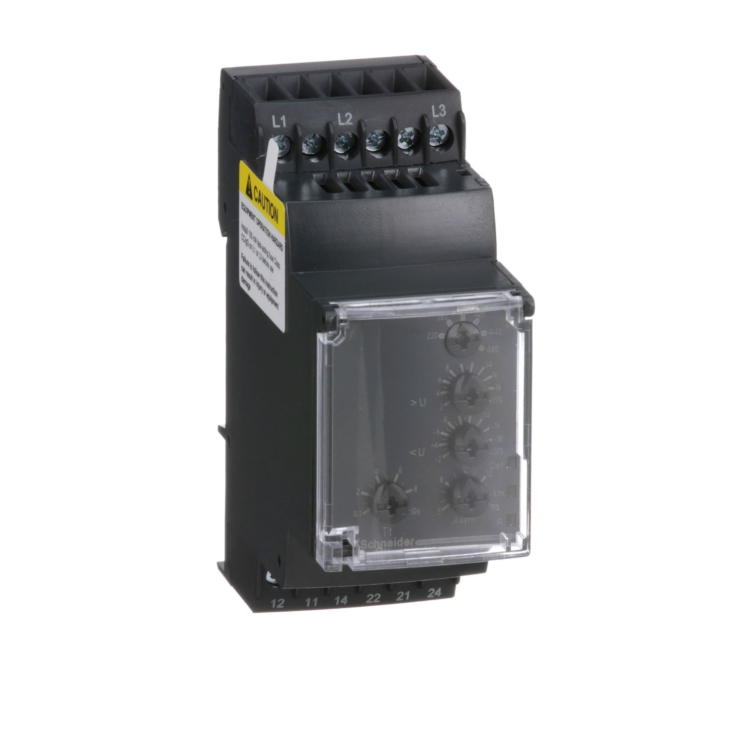 Picture of Modular multifunction 3 phase supply Control Relay, Harmony Control Relays, 5A, 2CO, 220...480V AC