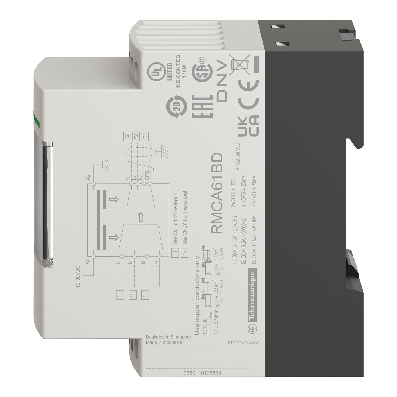 Picture of Isolated analog converter, Harmony Analog, 0...15A current to 0...10V or 4...20mA