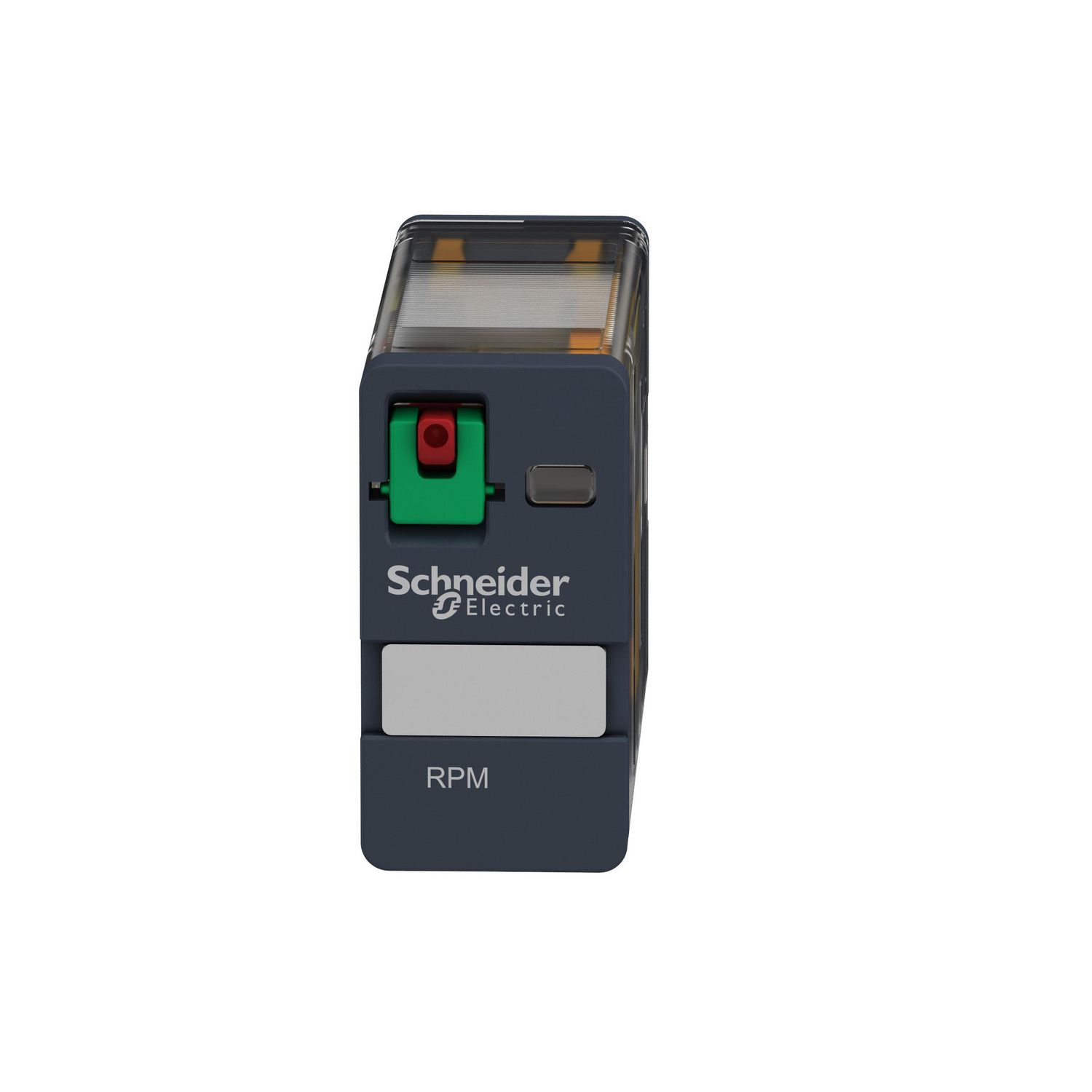 Picture of plug-in relay, Harmony electromechanical relays, 15A, 1CO, lockable test button, 24V AC