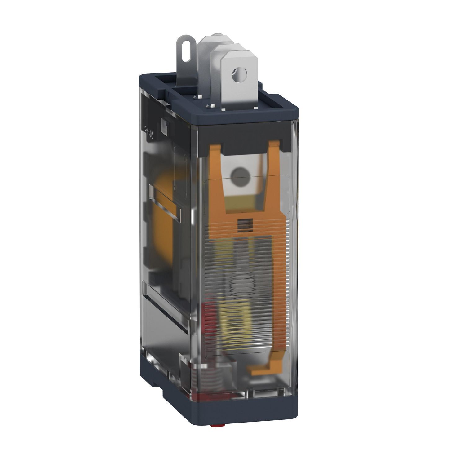 Picture of plug-in relay, Harmony electromechanical relays, 15A, 1CO, lockable test button, 24V AC