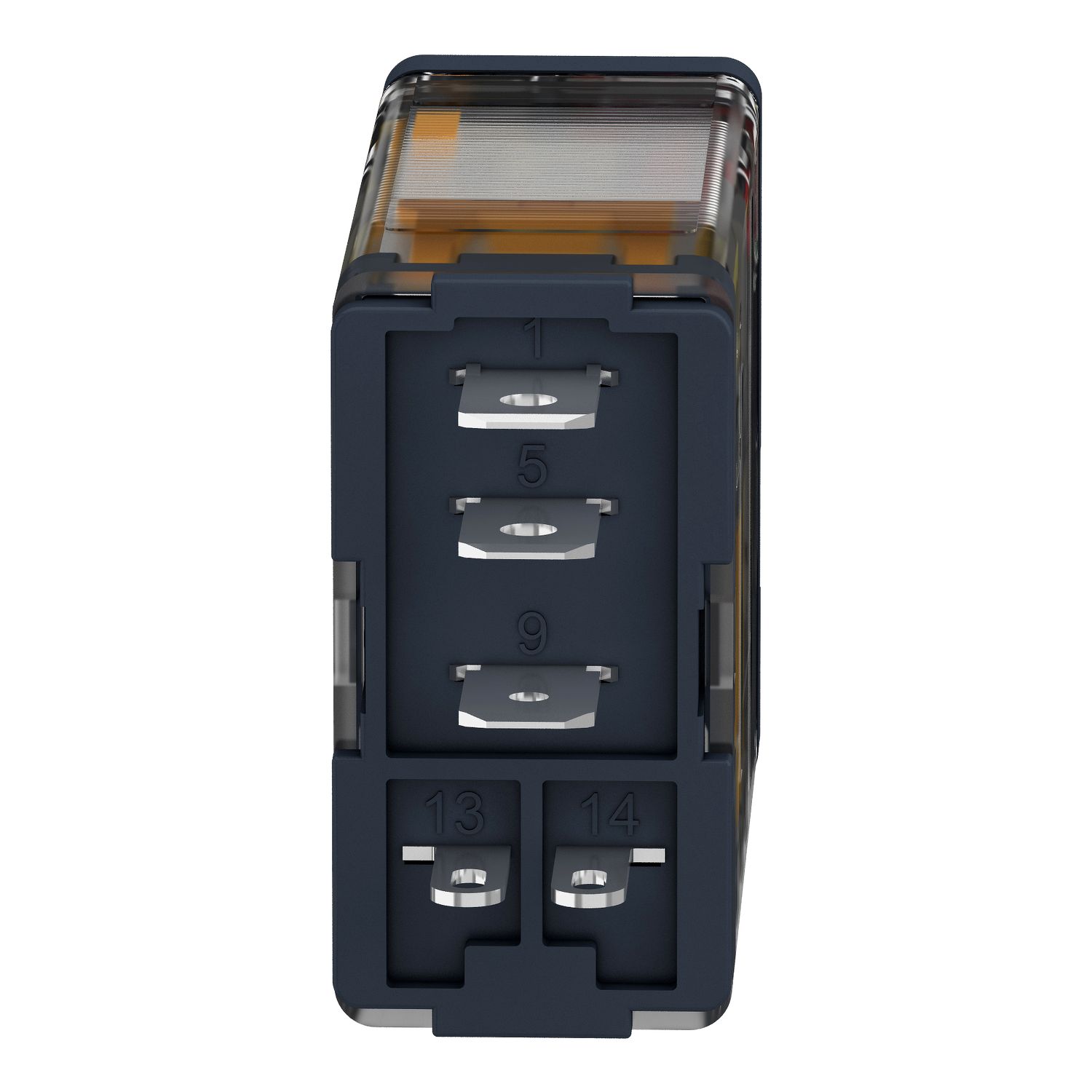 Picture of plug-in relay, Harmony electromechanical relays, 15A, 1CO, with LED, lockable test button, 120V AC