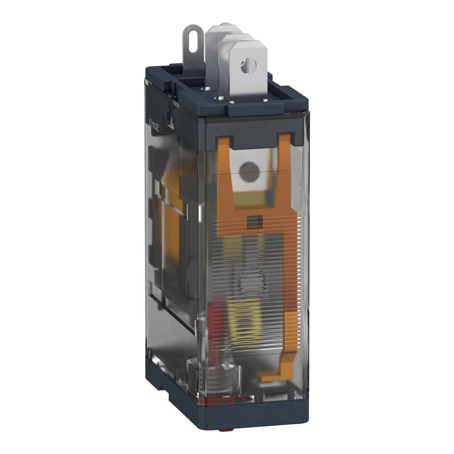 Picture of plug-in relay, Harmony electromechanical relays, 15A, 1CO, with LED, lockable test button, 12V DC