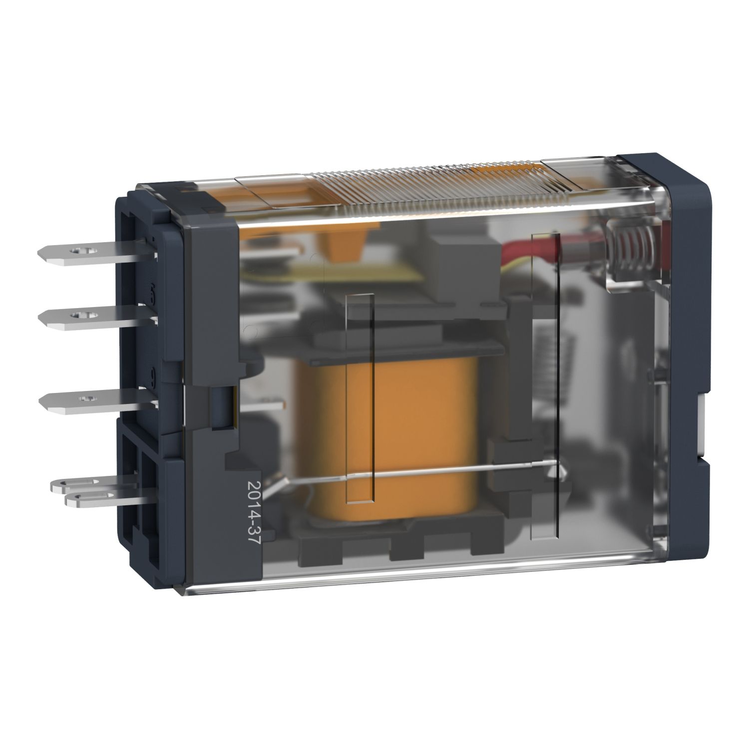 Picture of plug-in relay, Harmony electromechanical relays, 15A, 1CO, with LED, lockable test button, 12V DC
