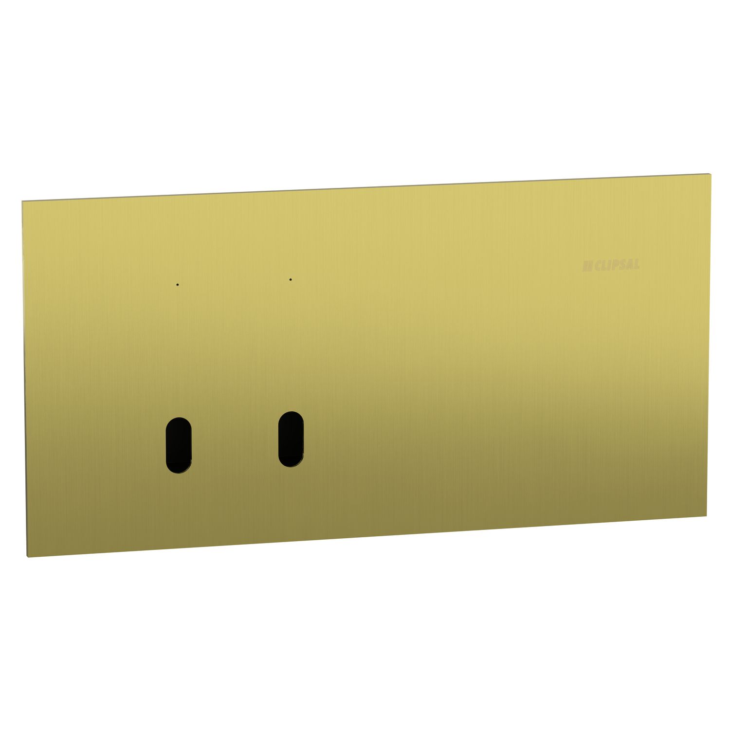 Picture of Grid plate with cover frame, Clipsal Solis T Series, for switch, horizontal, 2 gangs, brushed brass