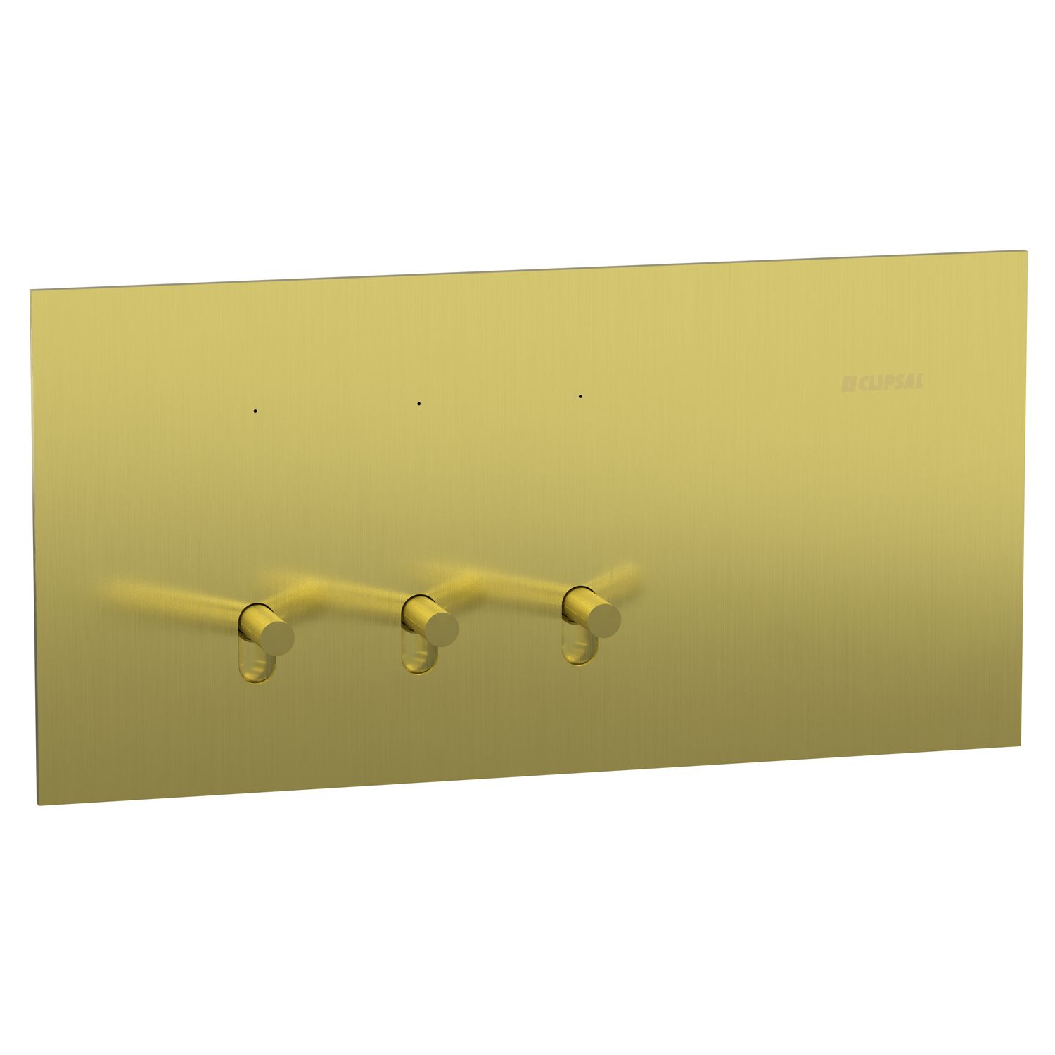 Picture of Switch, Clipsal Solis T Series, 3 gangs, horizontal, 16AX/20A, brushed brass